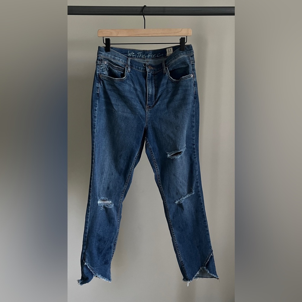 Free People distressed oversized skinny jeans